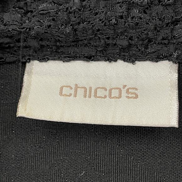 Chico's Womens Cardigan Wrap Medium Animal Print Mixed Media Duster Open Front - Picture 4 of 10